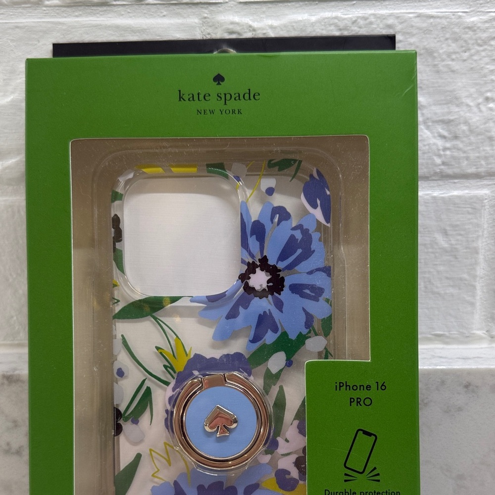 Kate Spade Blue and Green Floral iPhone 16 Pro Case - Picture 2 of 4